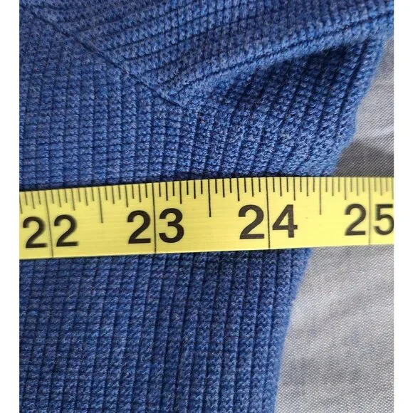 Land's End Women's Cardigan Size 1X Sweater Blue Button-Front Cotton Pockets - Picture 9 of 10